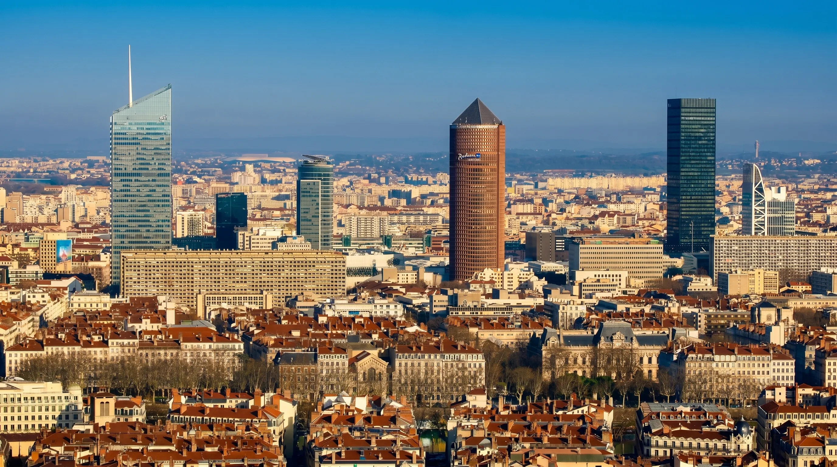 Vue panoramique de Lyon depuis Fourvière